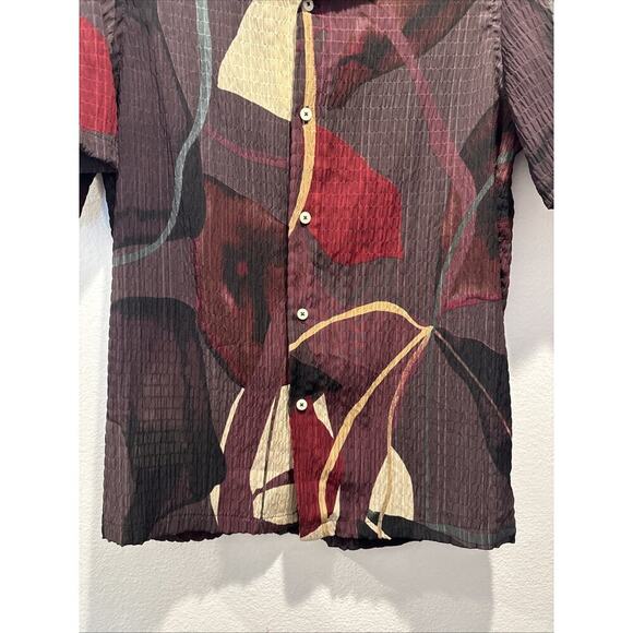 Zara Short Sleeve Shirt Men’s Size Small Artsy Lightweight Regular Fit Textured - Picture 4 of 7